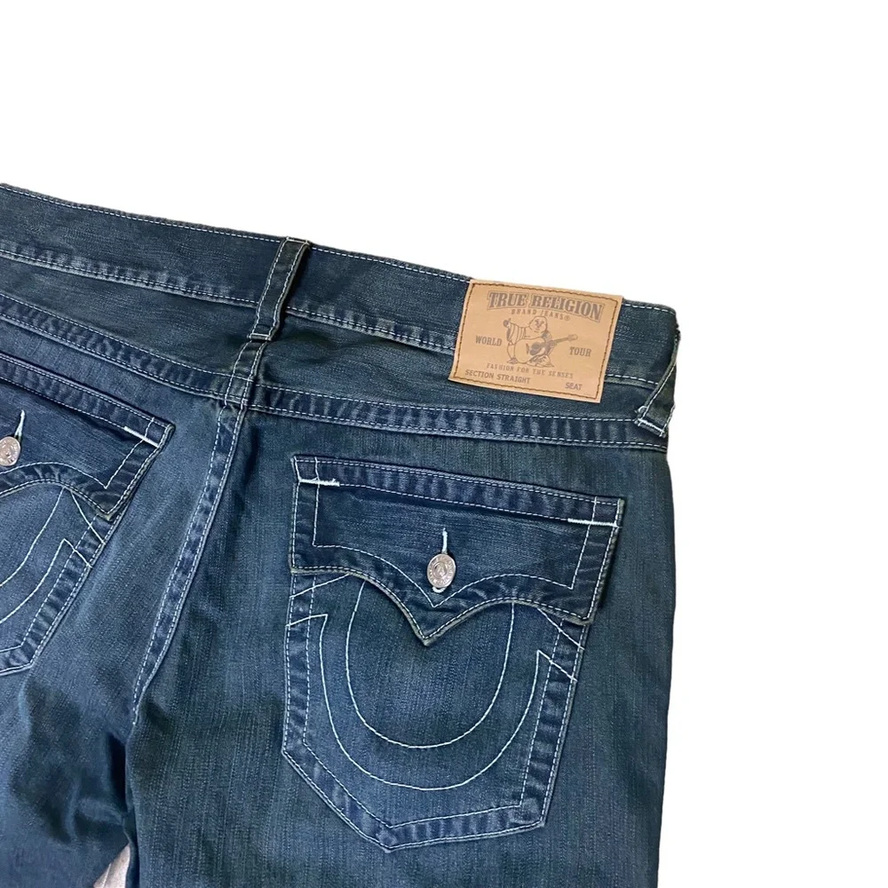 True Religion Straight Leg Pocket Flap Big T Denim Jeans Mens 38 38x30